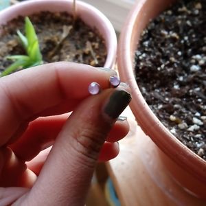 Purple earrings with new backings.
